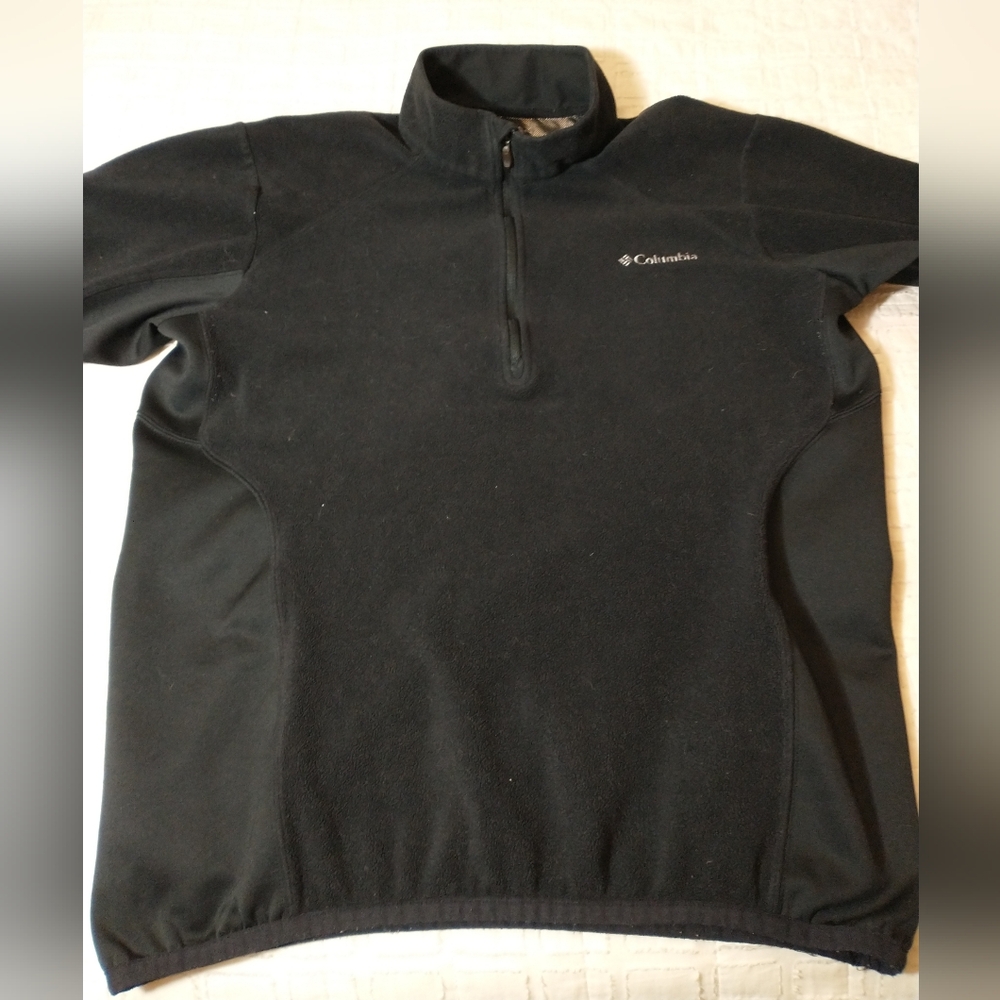 Columbia Men's 1/4 Zip-Up‎ Black Omni Heat Sweatshirt, Pullover, Size Medium